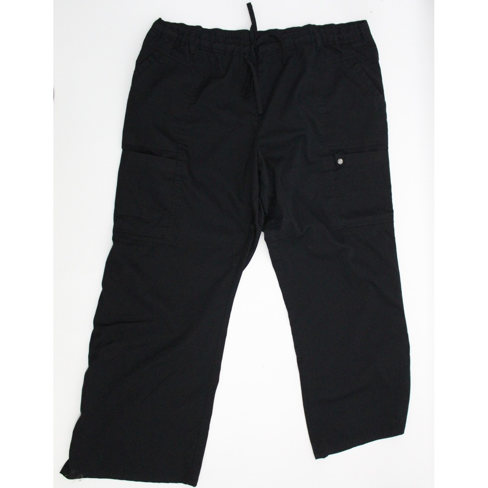Healing Hands Black Cargo Scrub Pants Womens 2XL Petite 21100P Drawstring
